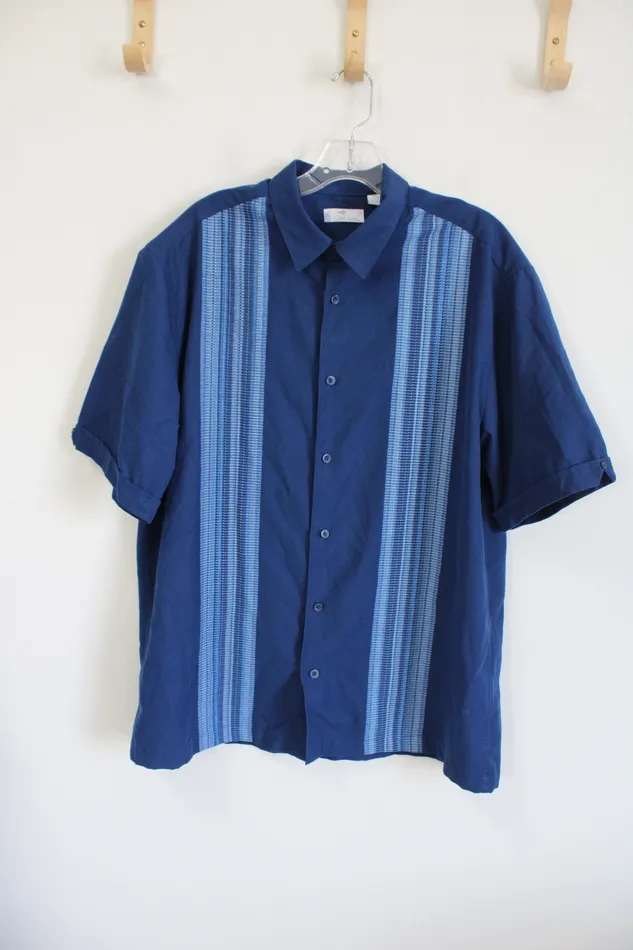 Cafe Luna Rings Cafe Luna Blue Button Down Shirt L