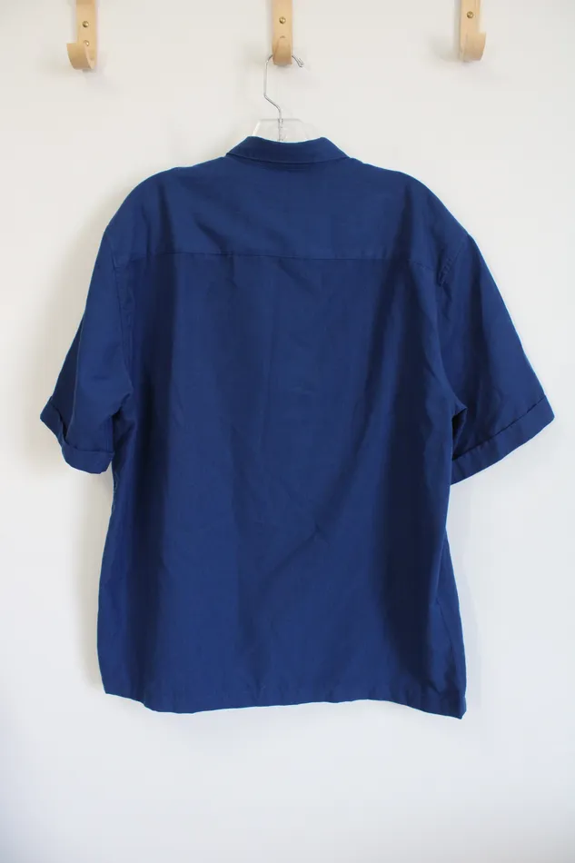 Cafe Luna Rings Cafe Luna Blue Button Down Shirt L