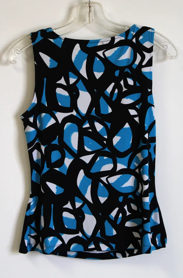 Calvin Klein Black Blue Cowlneck Blouse S Calvin Klein Rings