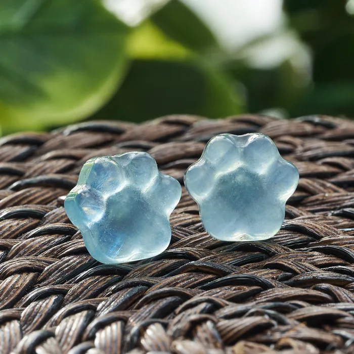 Chadds Ford Jewelry Earrings Carved Aquamarine Paw Studs