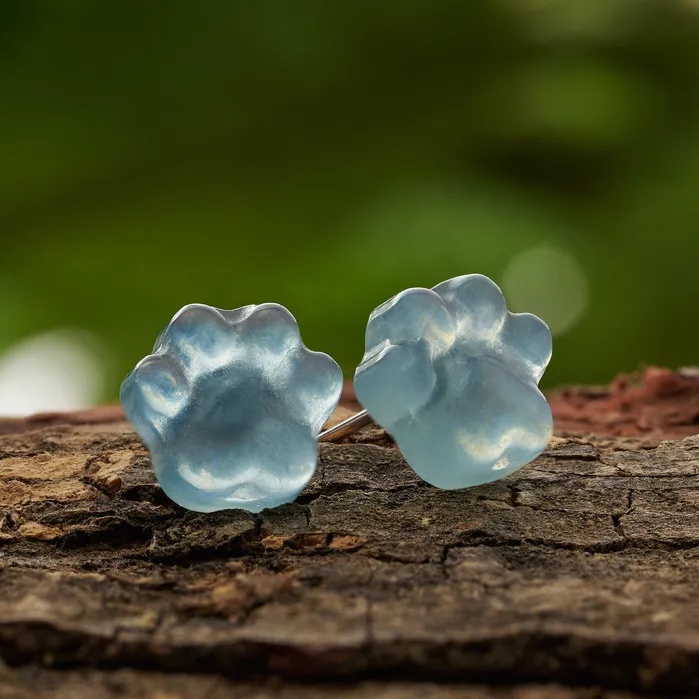 Chadds Ford Jewelry Earrings Carved Aquamarine Paw Studs