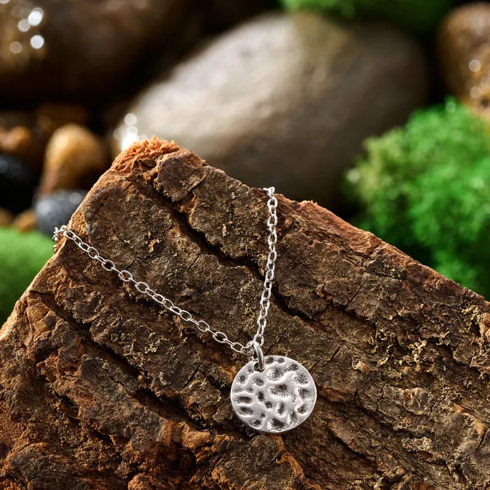 Chadds Ford Jewelry Necklaces Hammered Ripple Coin Necklace