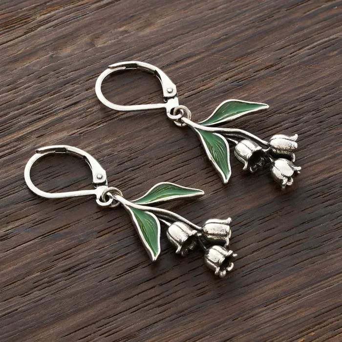 Chadds Ford Jewelry Vintage Lily of the Valley Floral Drop Gift Set Earrings