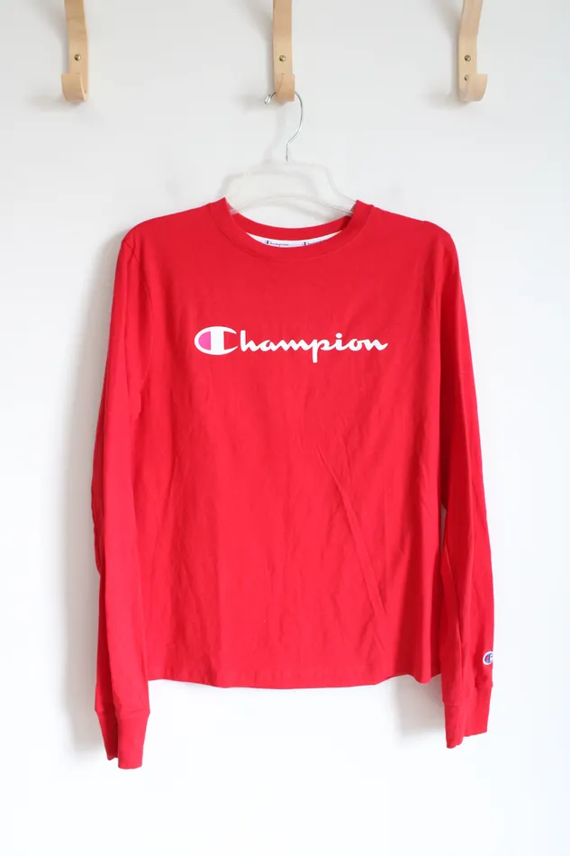 Champion Earrings Champion Red Long Sleeved Tee M