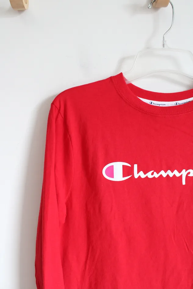 Champion Earrings Champion Red Long Sleeved Tee M