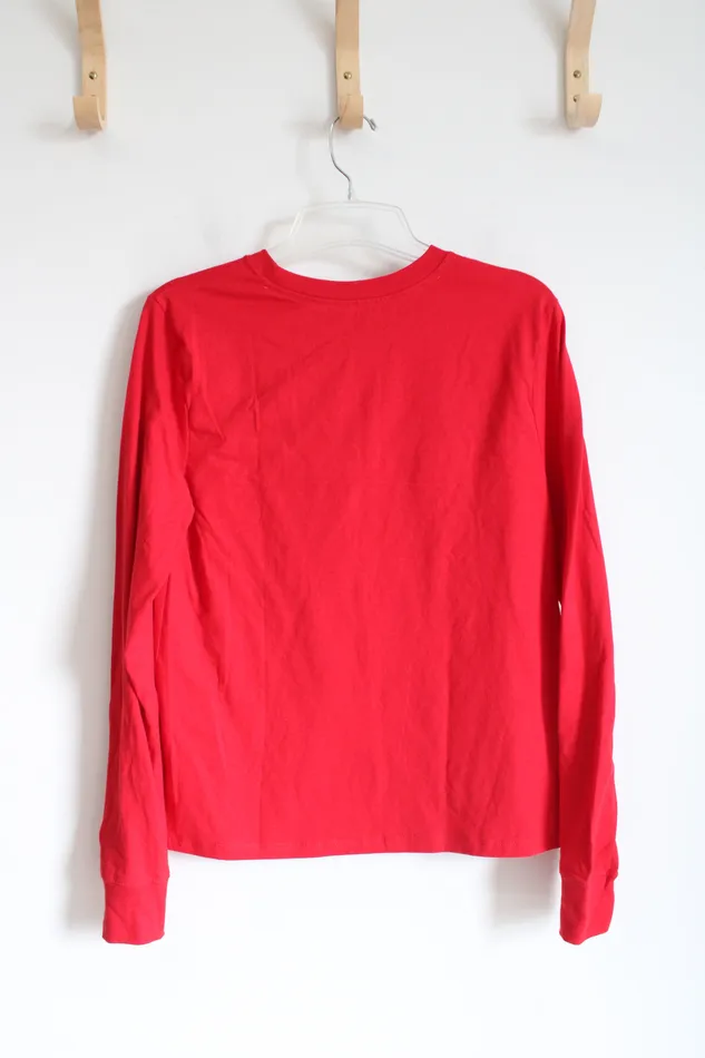 Champion Earrings Champion Red Long Sleeved Tee M