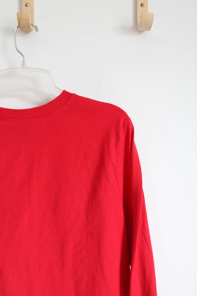 Champion Earrings Champion Red Long Sleeved Tee M