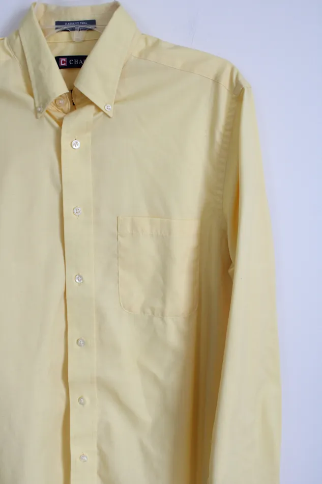Chaps Necklaces Chaps Light Yellow Button Down Shirt 1515 12 3435