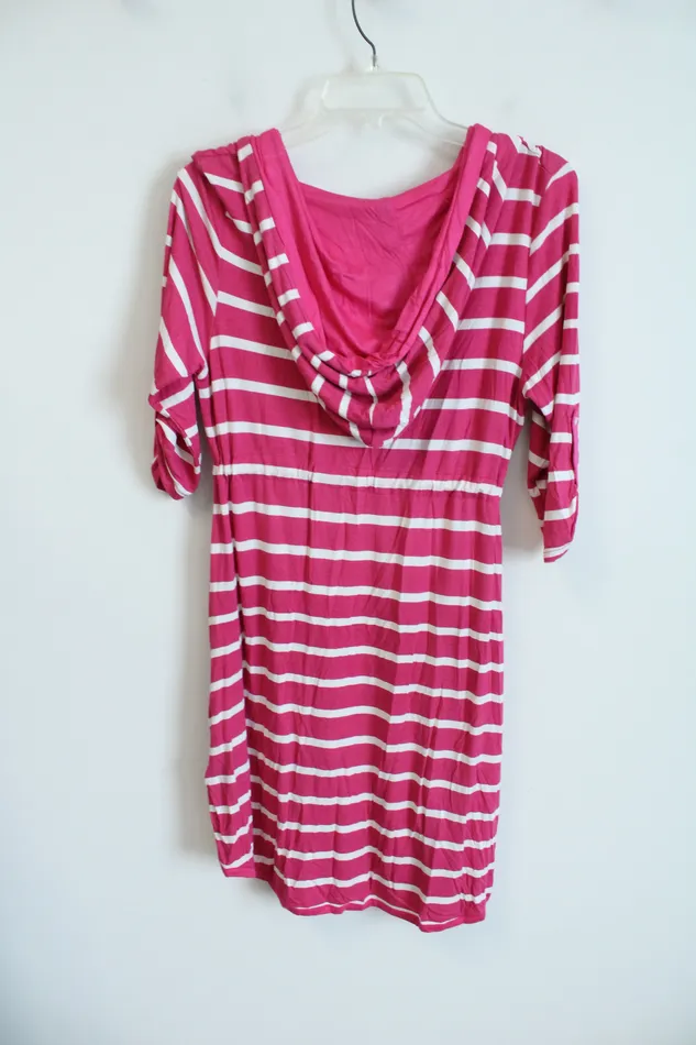 Charlie Paige Rings Charlie Paige Pink White Striped Hooded Tunic S