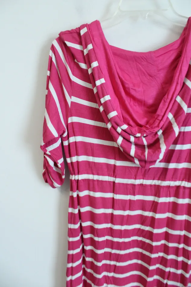 Charlie Paige Rings Charlie Paige Pink White Striped Hooded Tunic S