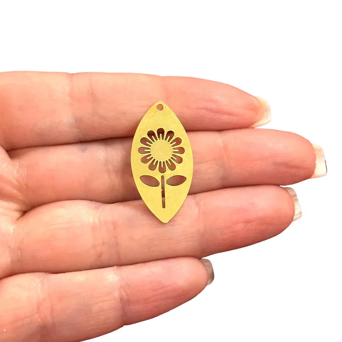 Charm Necklaces 24Kt Gold Plated Flower CharmLaser Cut Flower Charm Peppy Beads Charm Necklaces 24Kt Gold Plated Flower CharmLaser Cut Flower Charm Peppy Beads
