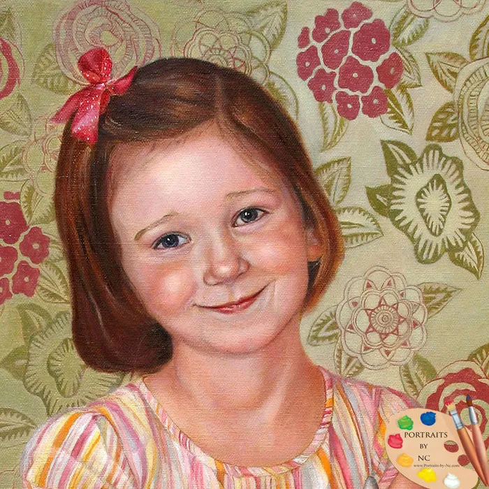 Child Oil Portrait The Sweet Sneak Portraits by NC Earrings