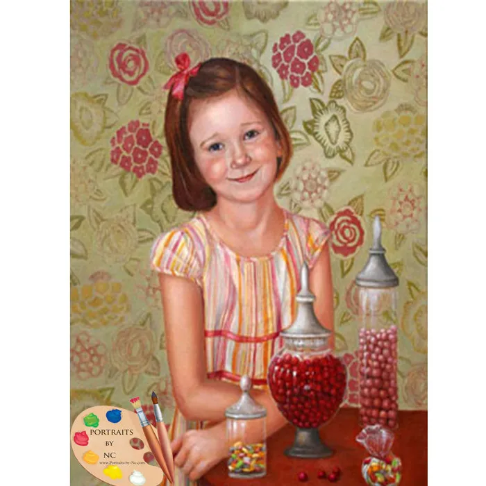Child Oil Portrait The Sweet Sneak Portraits by NC Earrings