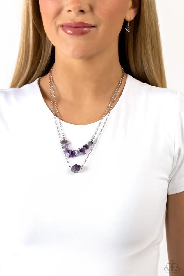 Chiseled Caliber Purple Paparazzi Accessories Earrings