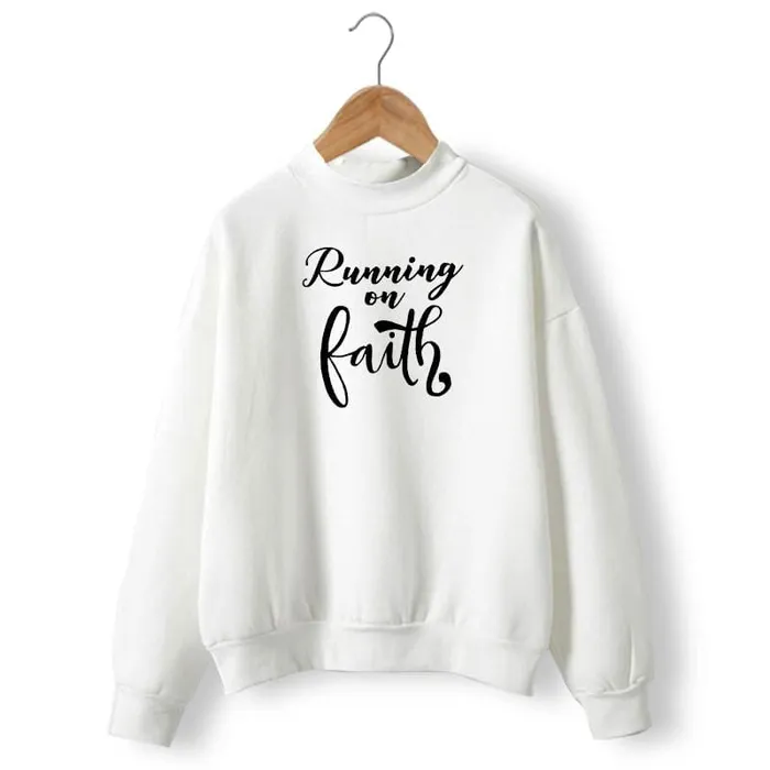 Christian Sweatshirt br Running On Faith Lords Guidance Earrings
