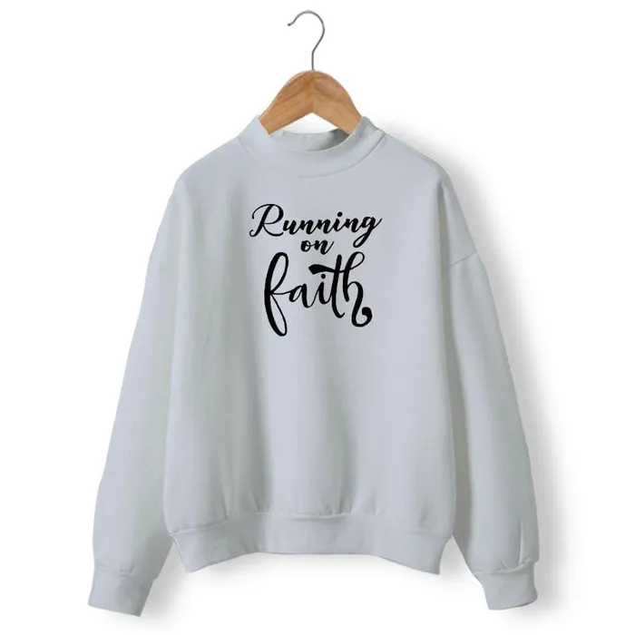 Christian Sweatshirt br Running On Faith Lords Guidance Earrings