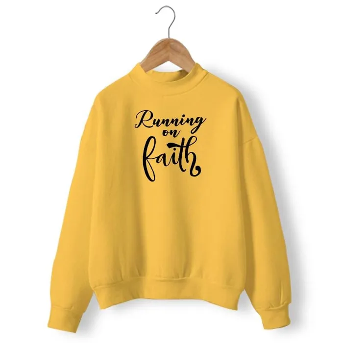 Christian Sweatshirt br Running On Faith Lords Guidance Earrings