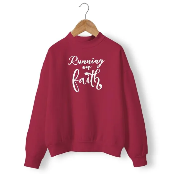 Christian Sweatshirt br Running On Faith Lords Guidance Earrings