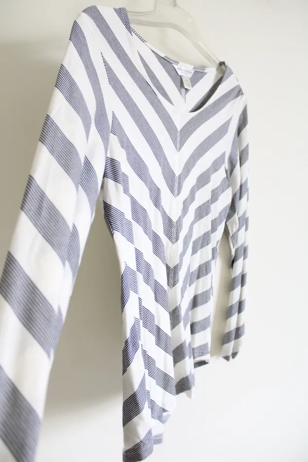 Christopher Banks Christopher Banks Chevron Striped Top S Petite Earrings