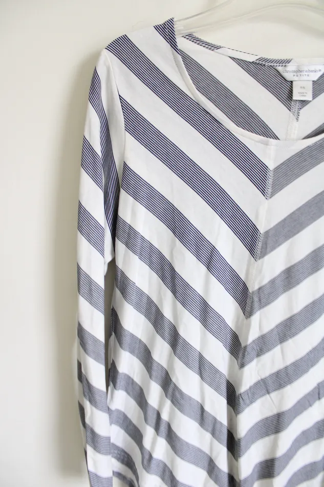 Christopher Banks Christopher Banks Chevron Striped Top S Petite Earrings