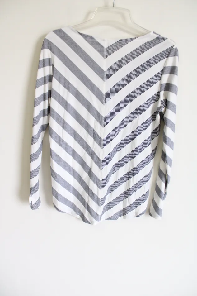 Christopher Banks Christopher Banks Chevron Striped Top S Petite Earrings