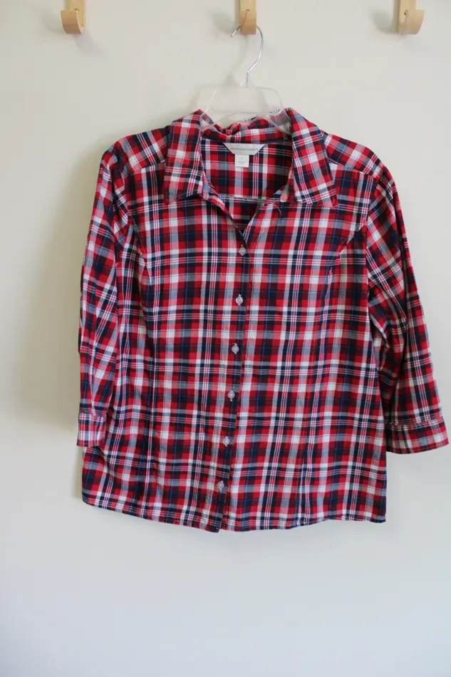 Christopher Banks Cotton Red Plaid Shirt XL Christopher Banks Earrings