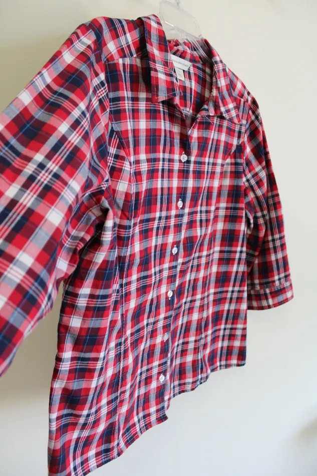 Christopher Banks Cotton Red Plaid Shirt XL Christopher Banks Earrings
