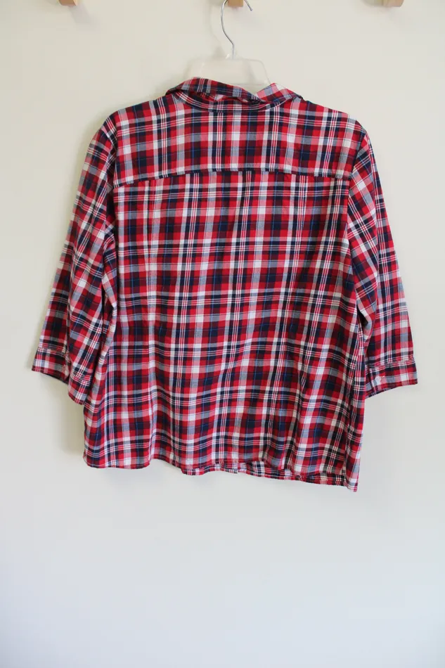 Christopher Banks Cotton Red Plaid Shirt XL Christopher Banks Earrings