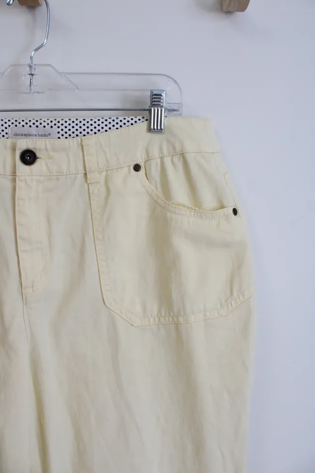 Christopher Banks Earrings Christopher Banks Pale Yellow Capri Pants 12