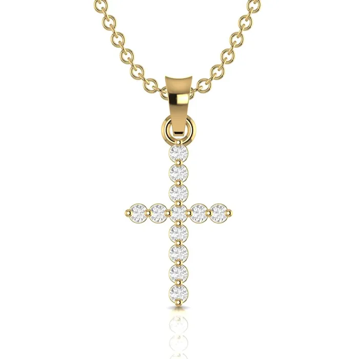 Classic Diamond Cross Necklace Lords Guidance Necklaces