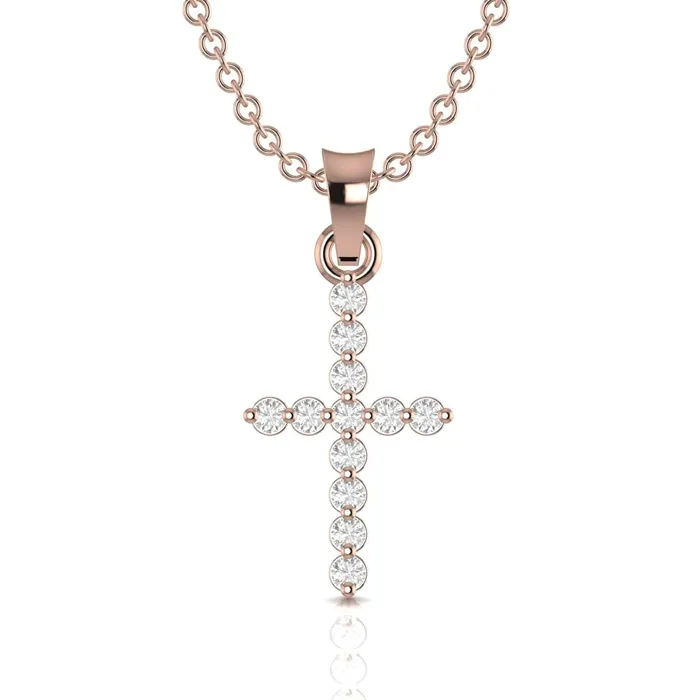 Classic Diamond Cross Necklace Lords Guidance Necklaces
