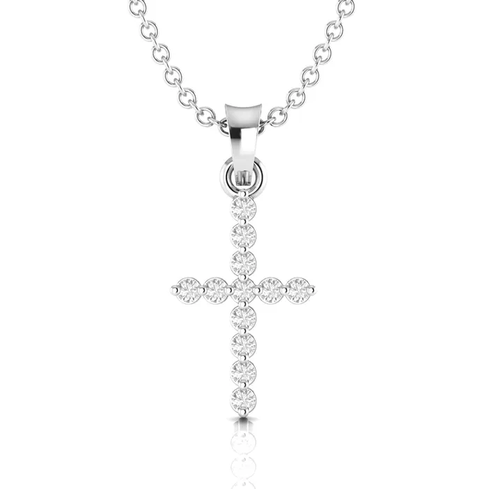 Classic Diamond Cross Necklace Lords Guidance Necklaces
