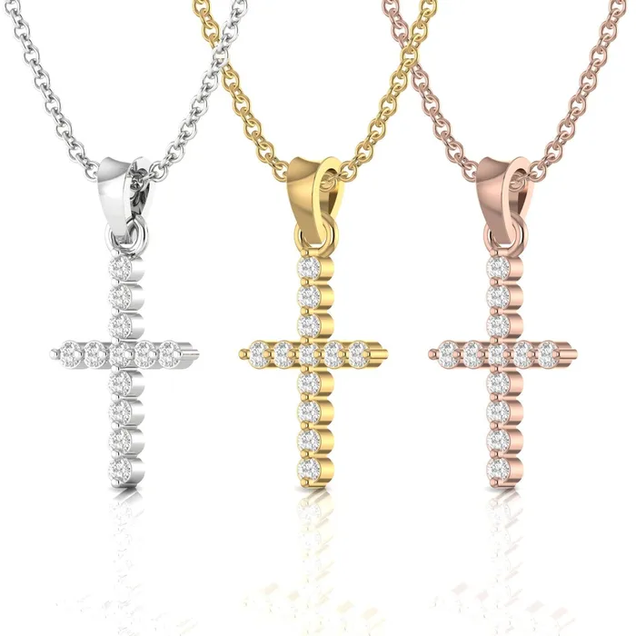Classic Diamond Cross Necklace Lords Guidance Necklaces