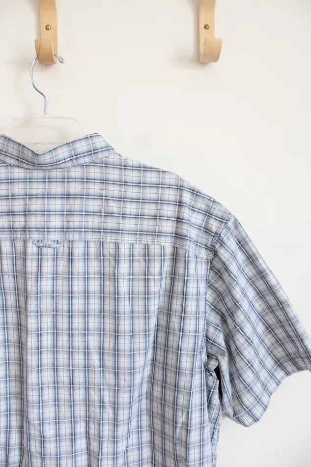 Columbia Rings Columbia Blue Plaid Short Sleeved Button Down Shirt XXL