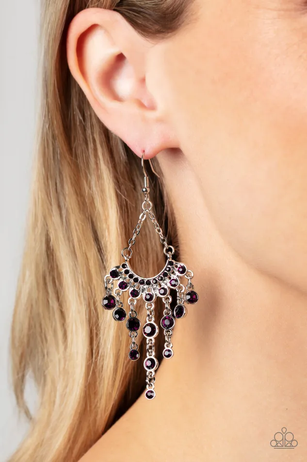 Commanding Candescence Purple Paparazzi Accessories Earrings