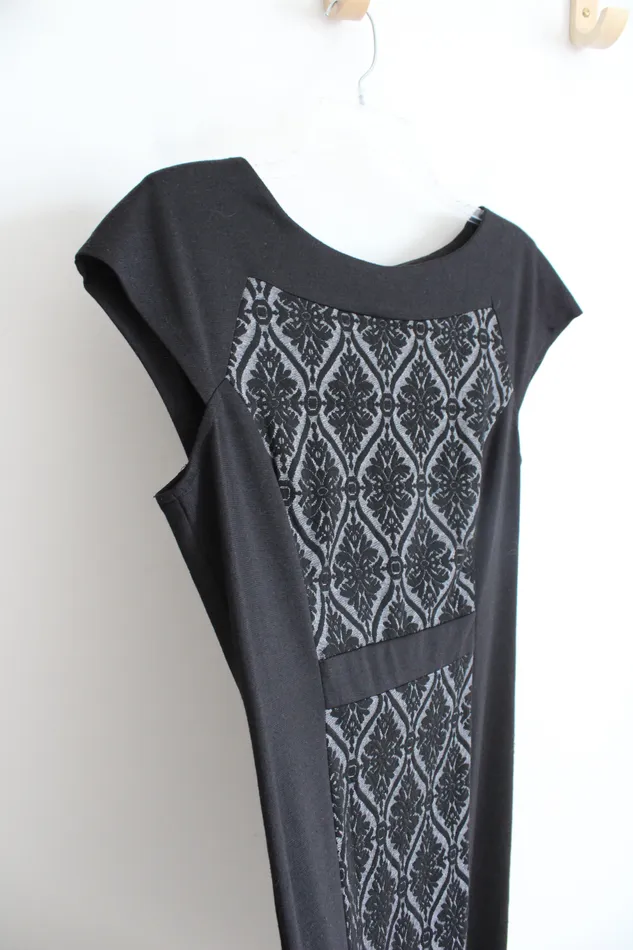 Connected Apparel Black Cap Sleeved Dress 10 Connected Apparel Rings