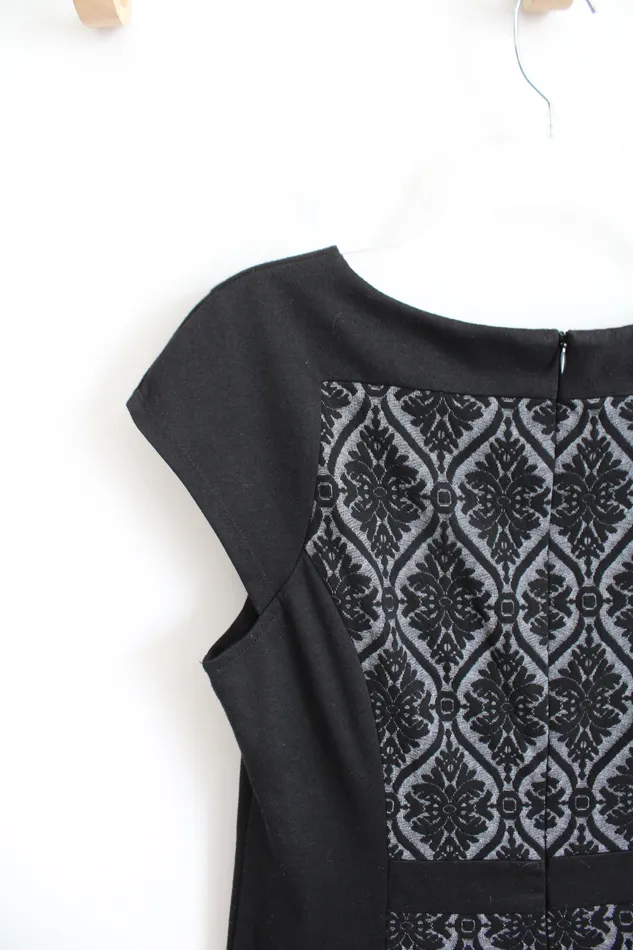 Connected Apparel Black Cap Sleeved Dress 10 Connected Apparel Rings