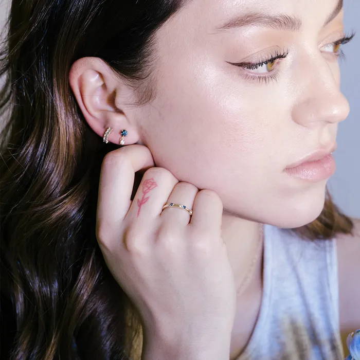Consider the Wldflwrs Earrings 6 Prong Sapphire and Diamond Drop Stud Earrings Consider the Wldflwrs Earrings 6 Prong Sapphire and Diamond Drop Stud Earrings