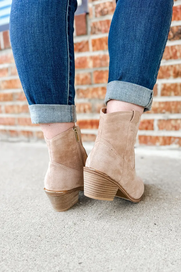 Corkys Earrings Corkys Quittin Time Faux Suede Bootie Sand