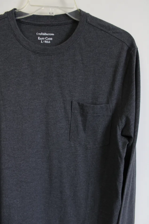 Croft Barrow Earrings Croft Barrow Gray Long Sleeved Shirt L