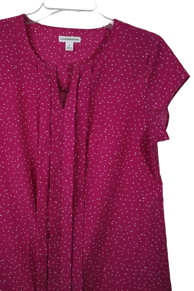 Croft Barrow Pink Polka Dot Top S Croft Barrow Earrings