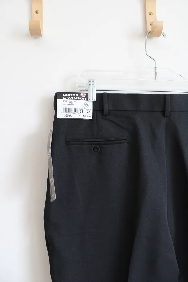 Cross Windsor Necklaces NEW Cross Winsor Comfort Slack Black Dress Pants 38X32