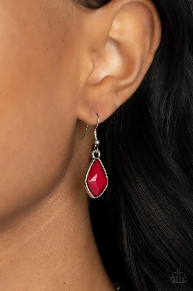 Crystallized Couture Red Paparazzi Accessories Earrings