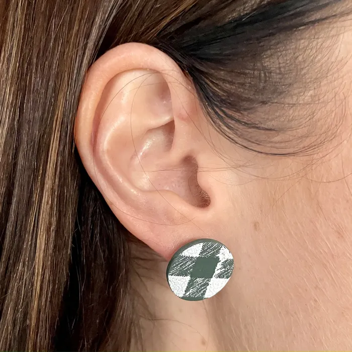 Dark Sage Polymer Clay Drop Earrings set of 2 LAMI Earrings