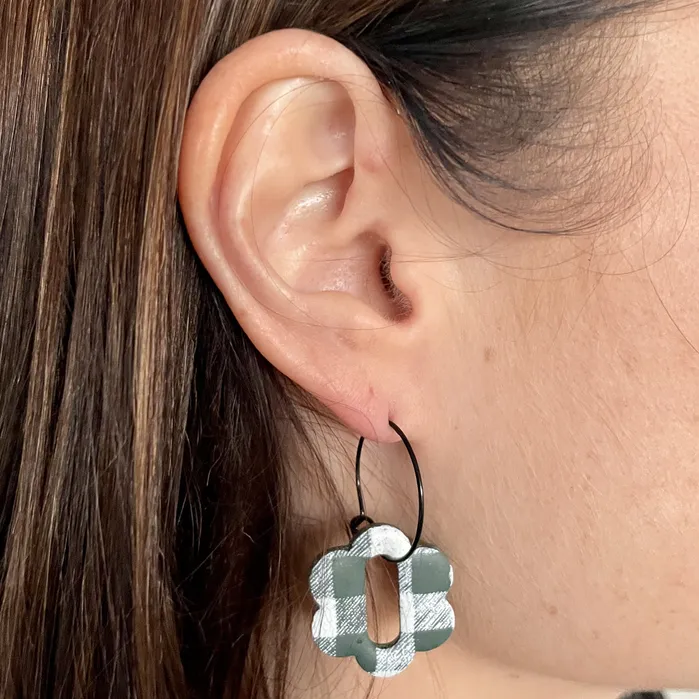 Dark Sage Polymer Clay Drop Earrings set of 2 LAMI Earrings