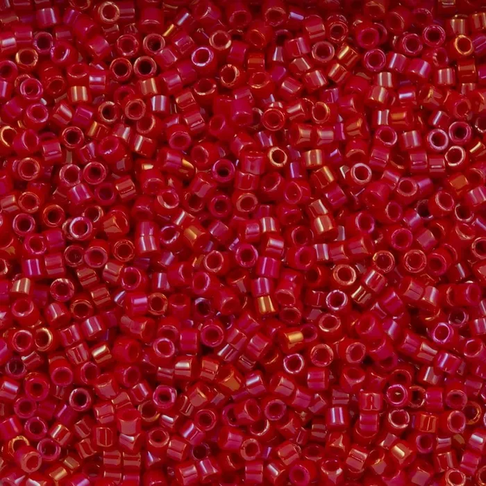DB0214 Opaque Red Luster Miyuki Delica 110 Peppy Beads Earrings