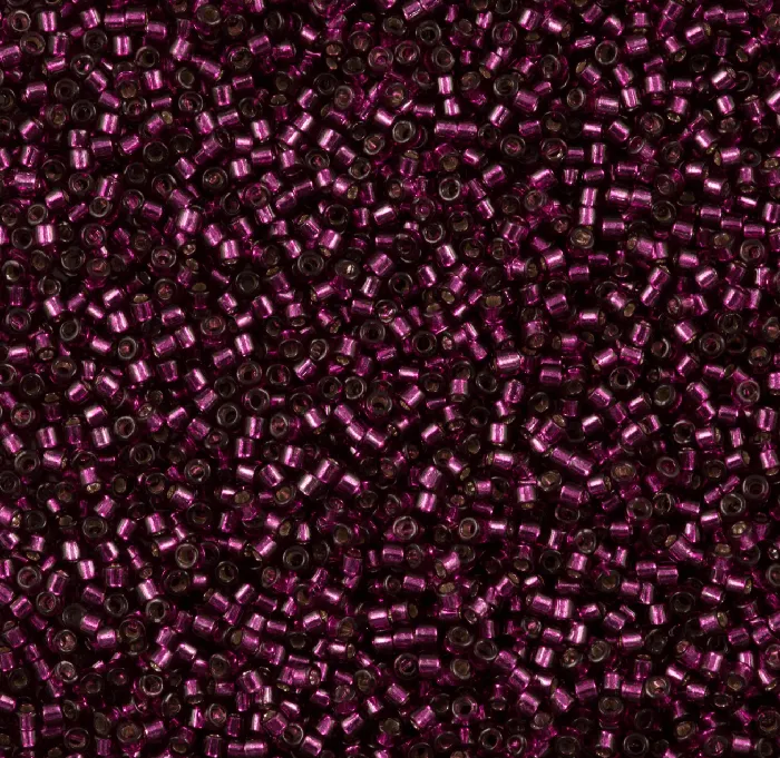 DB1342 Silver Lined Dark Rose Dyed Miyuki Delica 110 Peppy Beads Rings