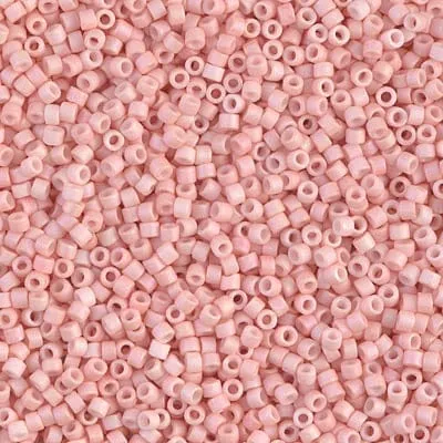 DB1523 Matted Opaque Light Salmon AB Miyuki Delica 110 Peppy Beads Necklaces
