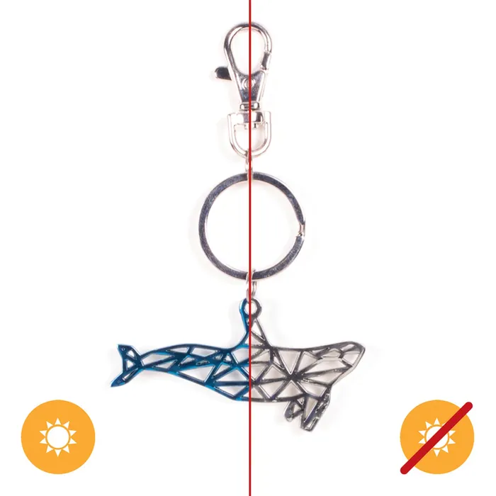 Del Sol Colorchanging Metal Whale KeychainFob Blue DELSOL Rings