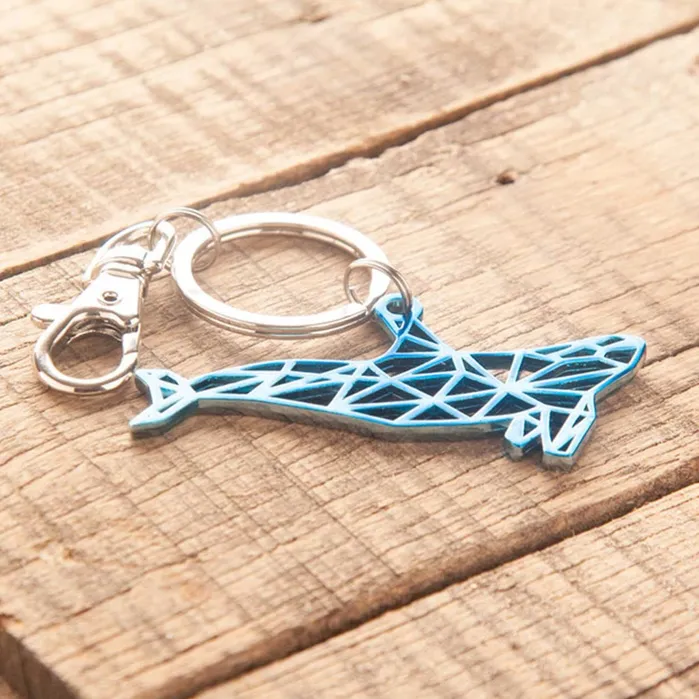Del Sol Colorchanging Metal Whale KeychainFob Blue DELSOL Rings